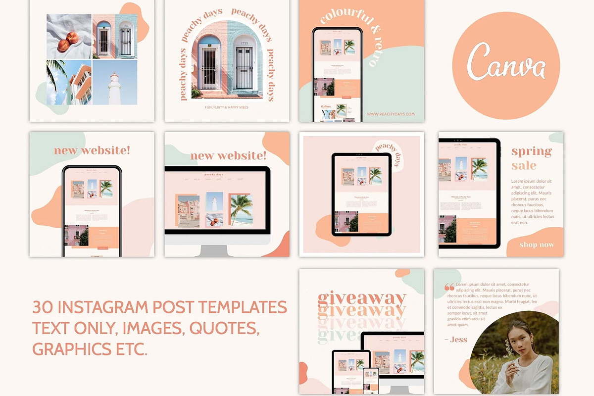 Boho Instagram Templates for Canva, a Social Media Template by Indigo ...