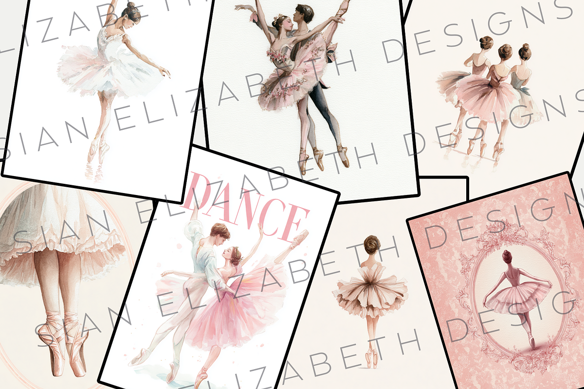 21 Ballet girls nursery Wall Art, a Background Graphic by Sian Elizabeth Designs (Photo 2 of 5)