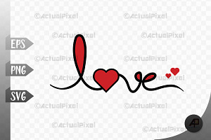 Love Text Design PNG Sublimation