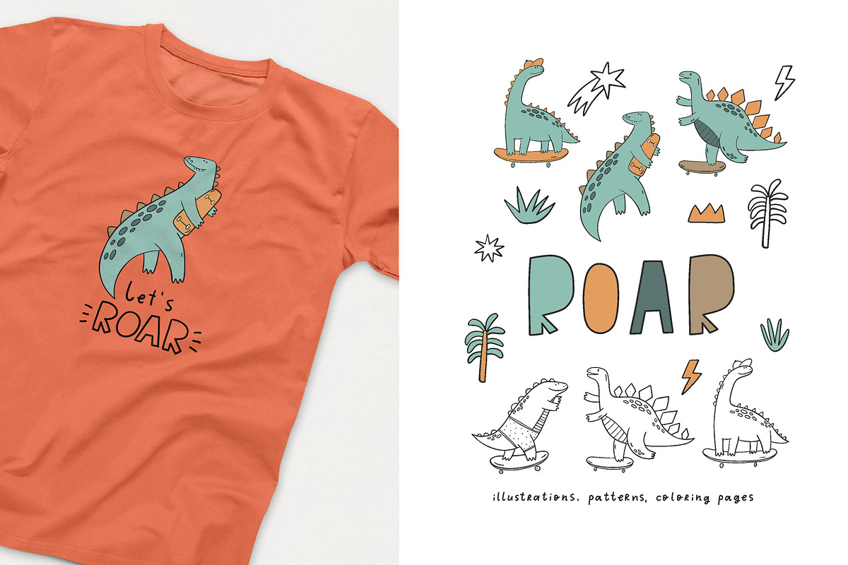 CUTE DINO BUNDLE, an Animal Illustration by Barkova Nadya (Photo 6 of 13)