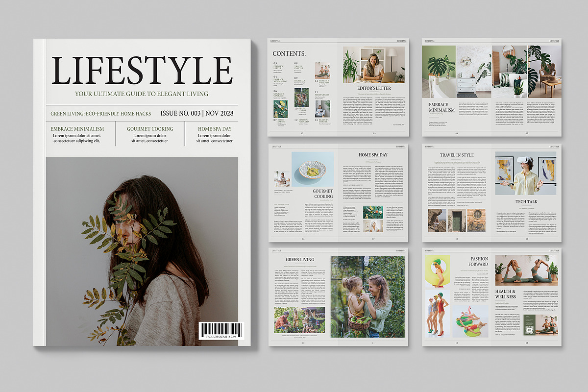Lifestyle Magazine Template, a Magazine Template by BrandPacks (Photo 1 of 6)
