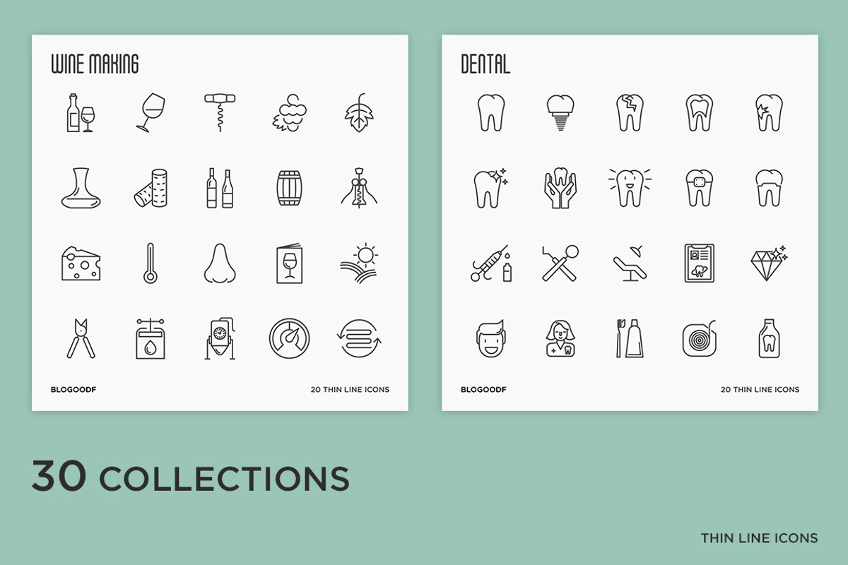 Big Bundle | 500 Thin Line Icons, an Outline Icon by Alex Blogoodf (Photo 2 of 7)