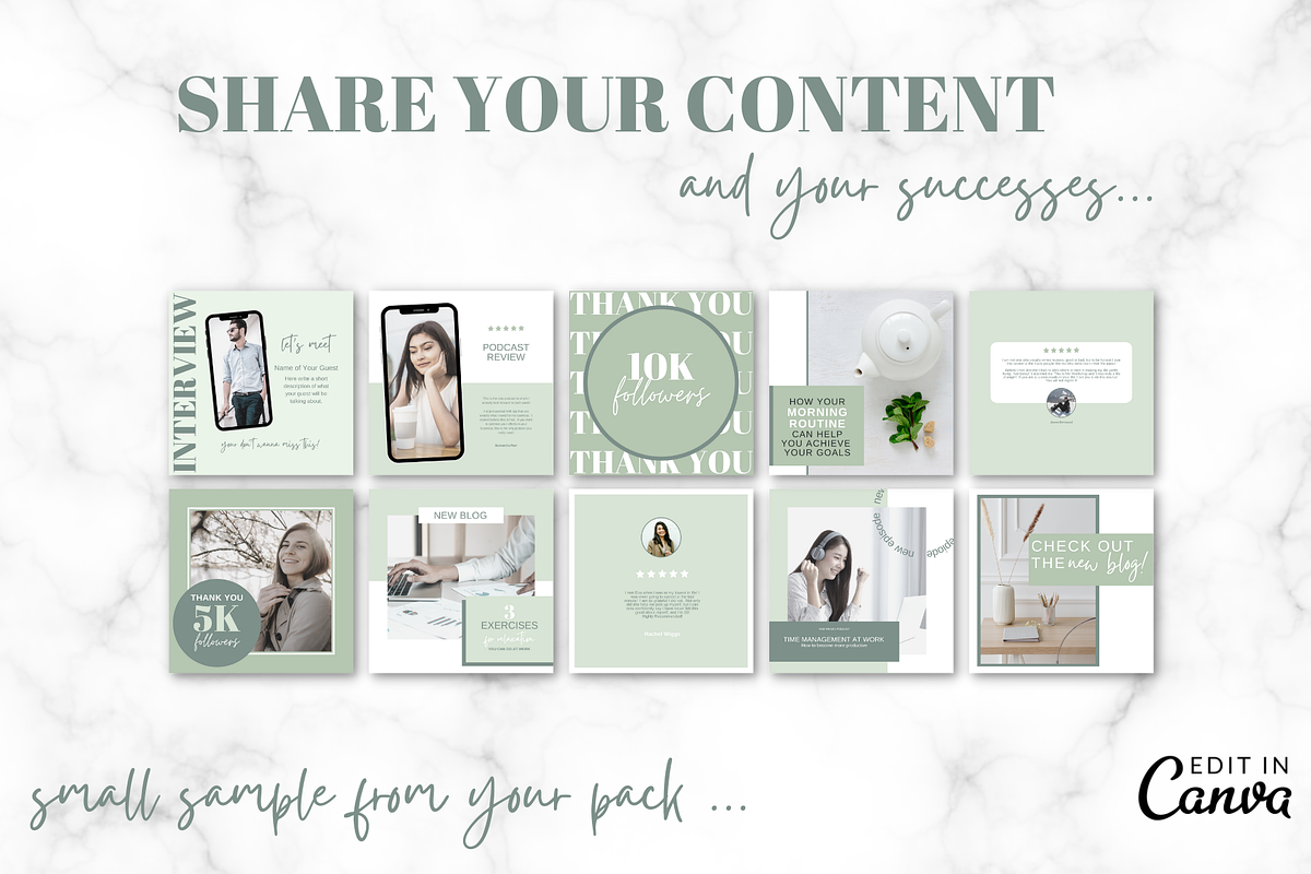 COACHING INSTAGRAM CANVA BUNDLE, a Social Media Template by Jennifer ...