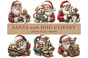 Santa With Dog Clipart PNG, a Seasonal Illustration by Memories By Lea (Thumbnail 4 of 19)