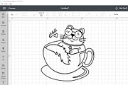 Funny Kawaii Cats Outline Clipart, an Animal Illustration by ARTify Illustrations (Thumbnail 7 of 7)