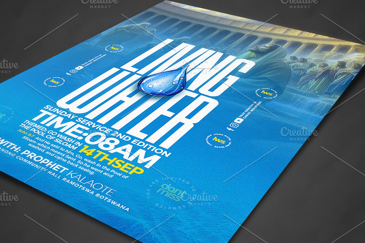 Living Water Church Psd, a Social Media Template by church flyer templates (Photo 3 of 4)
