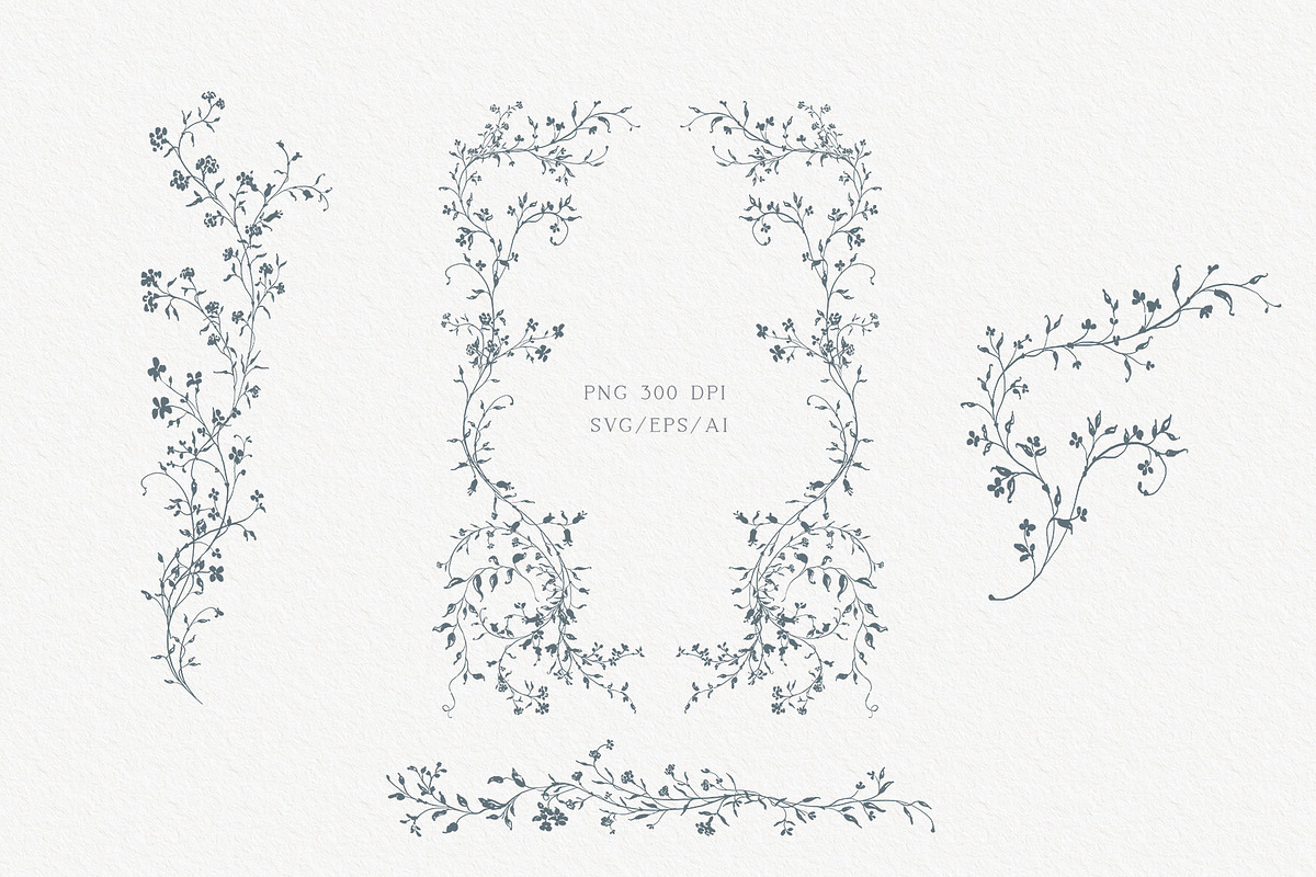 Floral swirls clipart, a Decorative Illustration by Sensual Art (Photo 3 of 8)