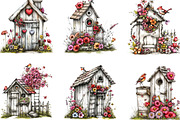 Spring Bird House Bundle Clipart, an Illustration by Designking (Thumbnail 3 of 5)