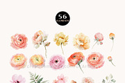 Romantic Watercolor Flower Clipart, a Decorative Illustration by OKArtHub (Thumbnail 3 of 9)
