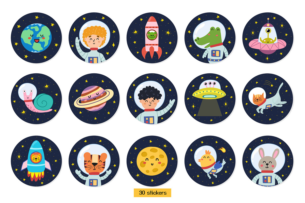 Cute Space Collection, an Animal Illustration by Gulnara Sabirova (Photo 21 of 23)
