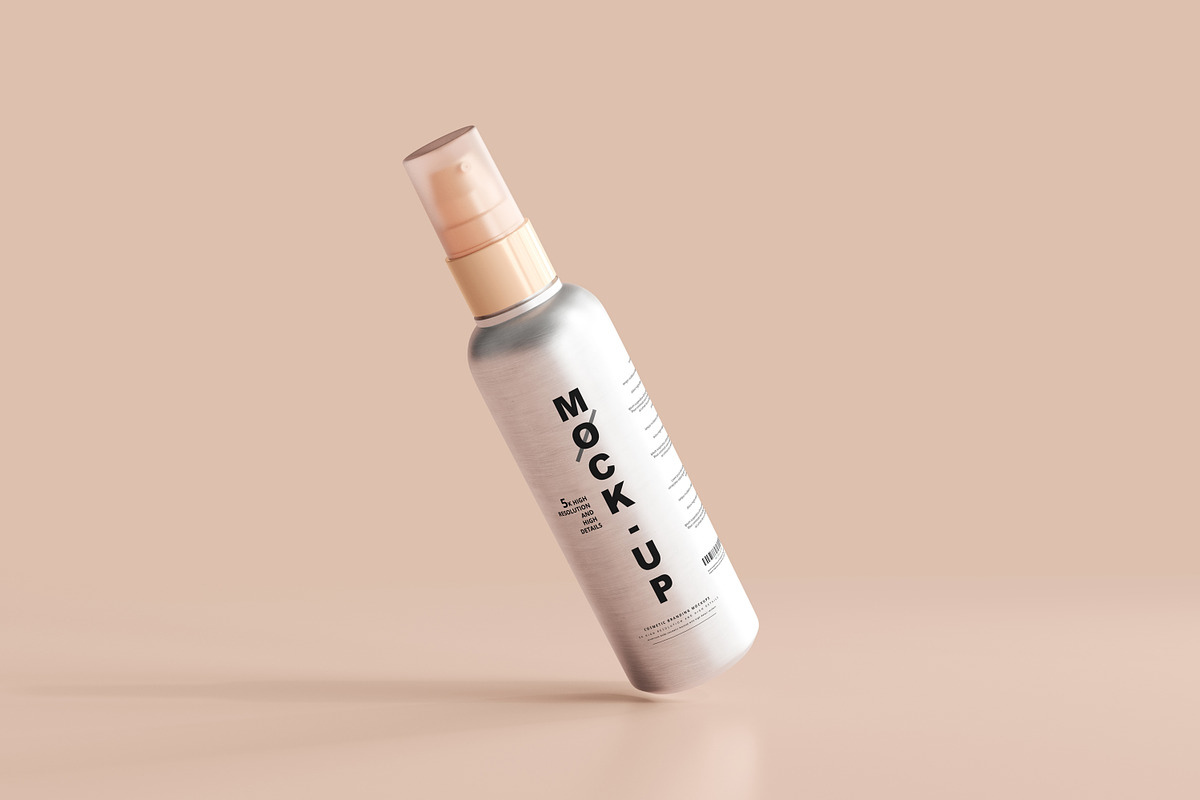 Aluminum Spray Bottle Mockup, a Cups & Container Mockup by pmvch (Photo 3 of 26)