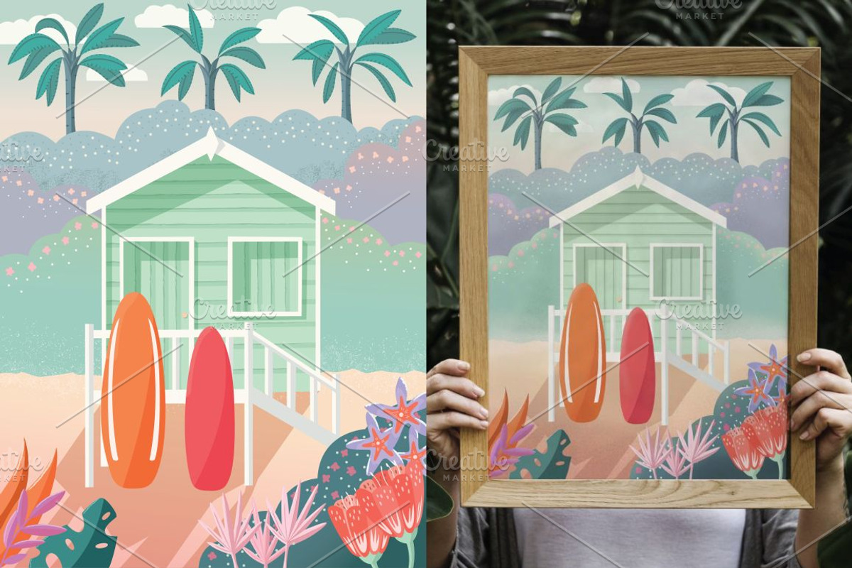Beach House Illustration, an Illustration by Blue Lela Design (Photo 3 of 3)