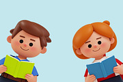 44 set 3D Back to School Cartoon, a Characters & Person 3D Model by Grappict.com (Thumbnail 2 of 4)