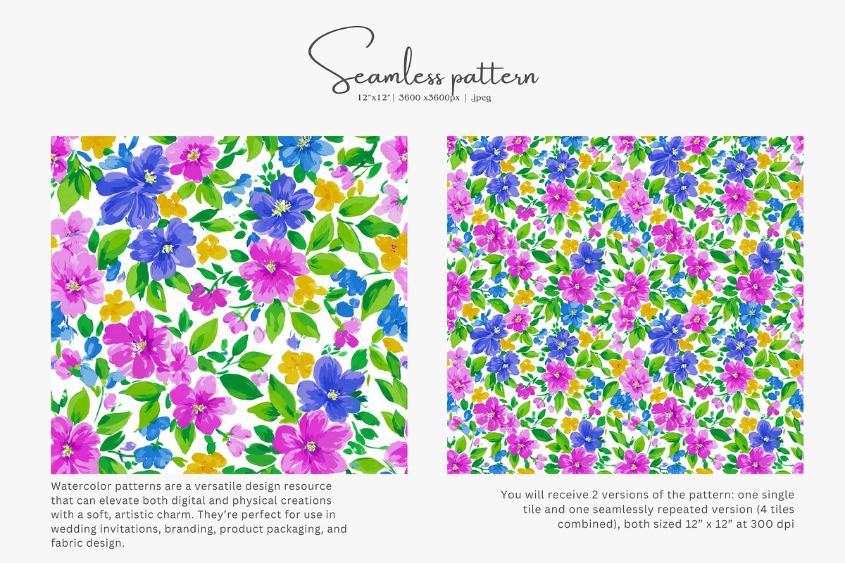 Vibrant floral seamless pattern jpeg, a Pattern Graphic by Pink Studio Art (Photo 2 of 5)