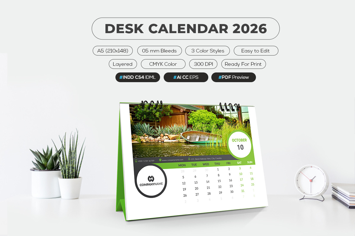 Printable 2026 Calendar A5 Size preview 3