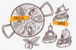 Spanish Food Illustrations