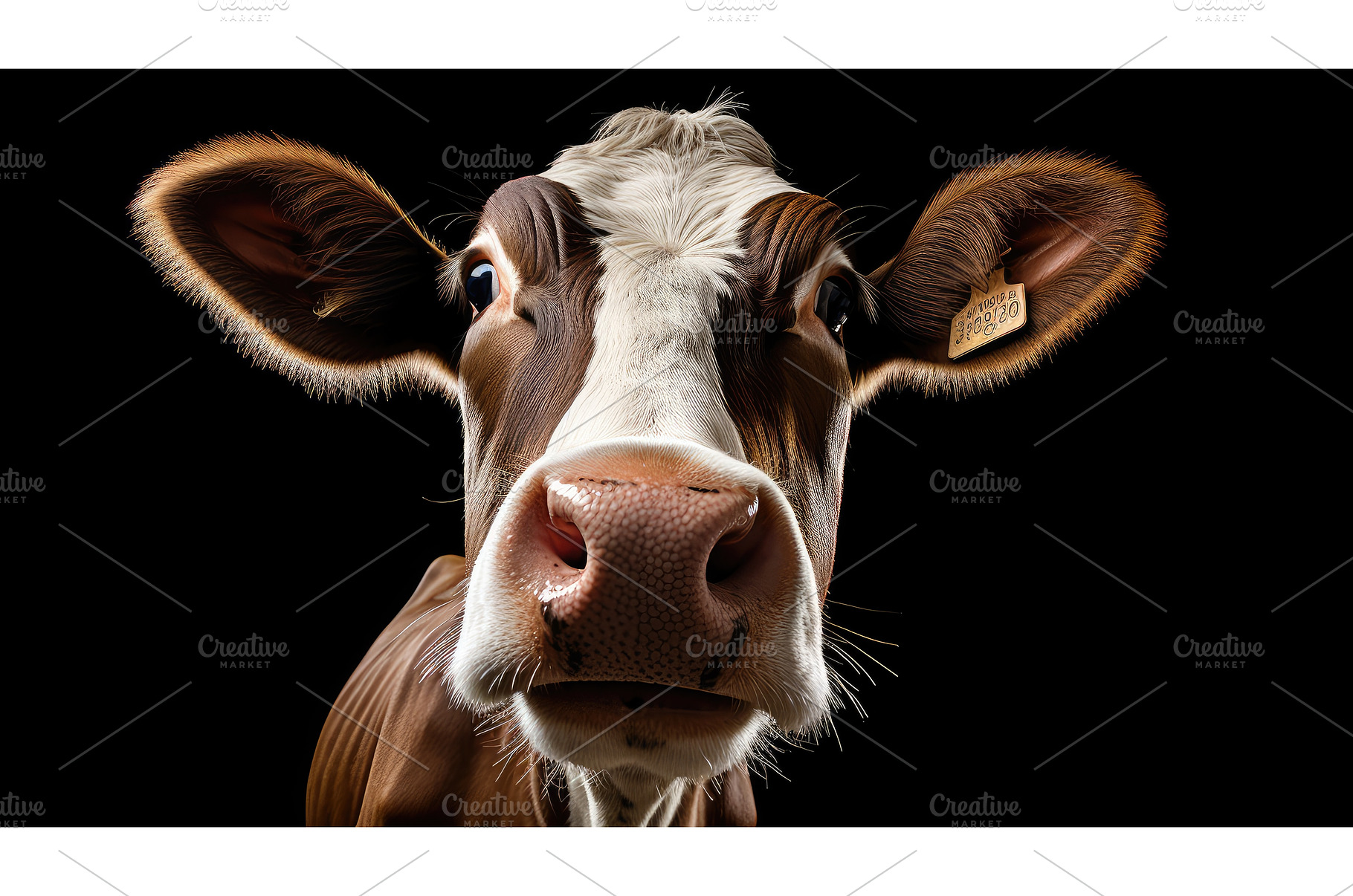 rural cow isolated ai generated, an Animal Photo by pikepicture