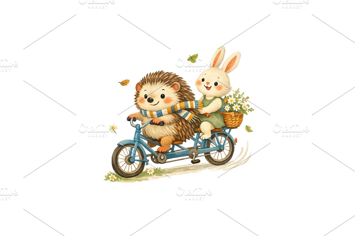 Hedgehog and Bunny Wall Art, a Background Graphic by LaseredNinja (Photo 2 of 3)