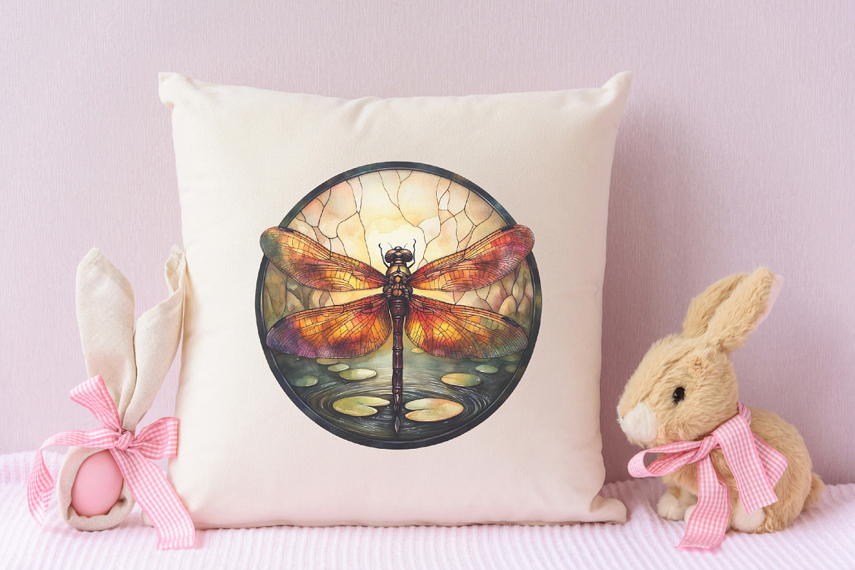 Dragonfly Stained Glass Clipart, an Illustration by RobertsArt (Photo 6 of 7)