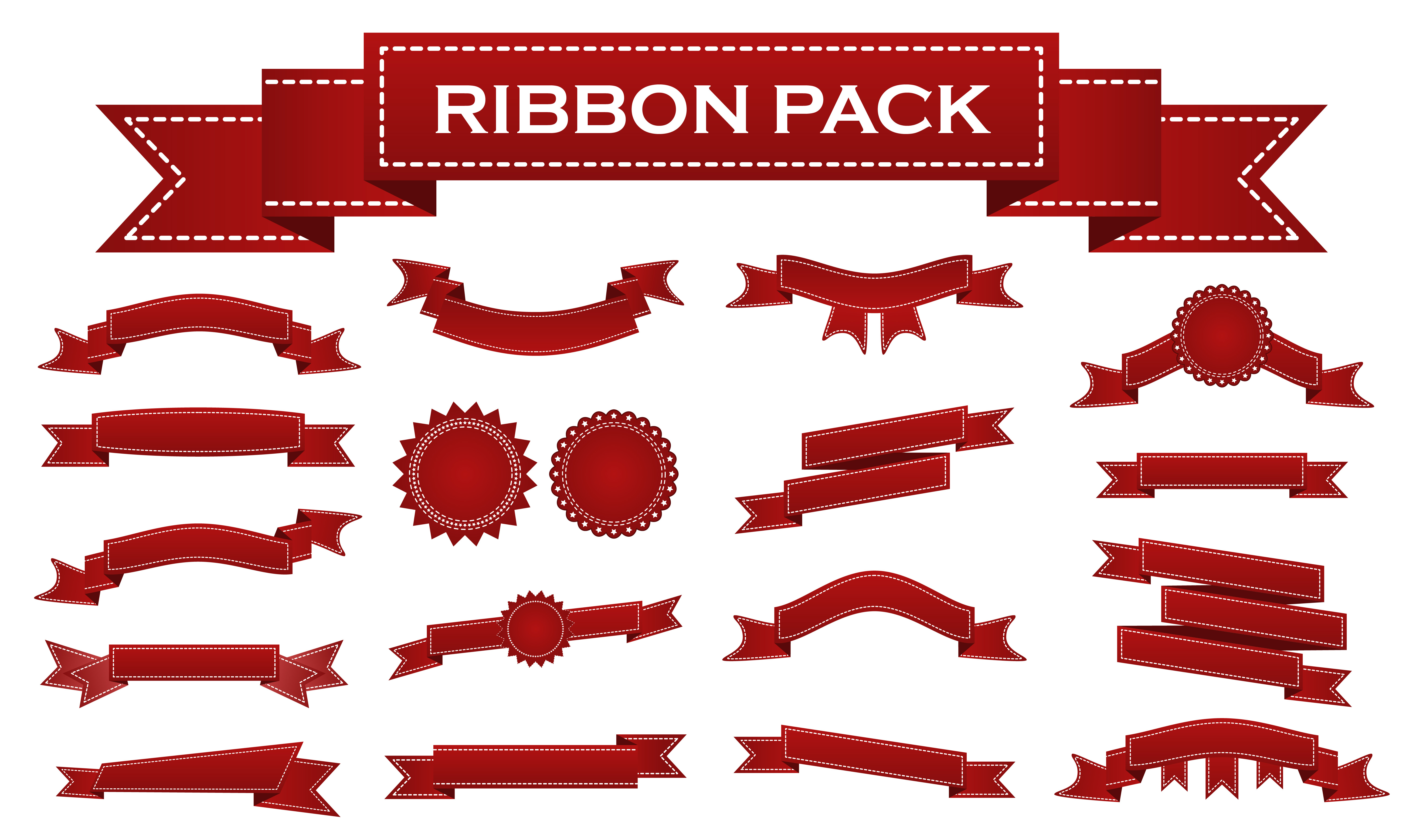 Red ribbons and stumps pack, a Templates & Theme by PhotoVector
