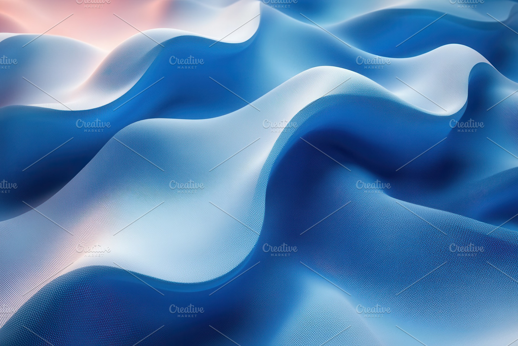 Soft blue waves create a tranquil an, a Photo by Tanuart