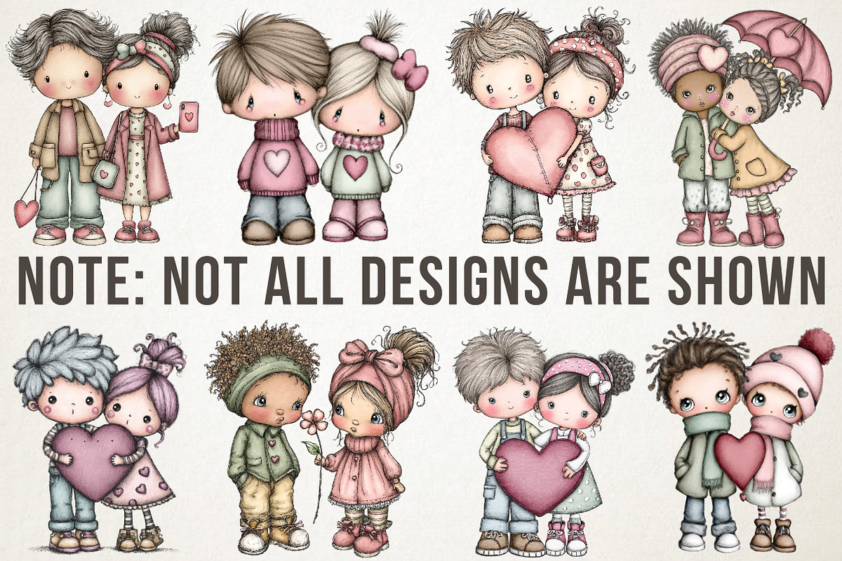 Quirky Girl & Boy Valentine Icons, a Person Illustration by RobertsArt (Photo 3 of 7)