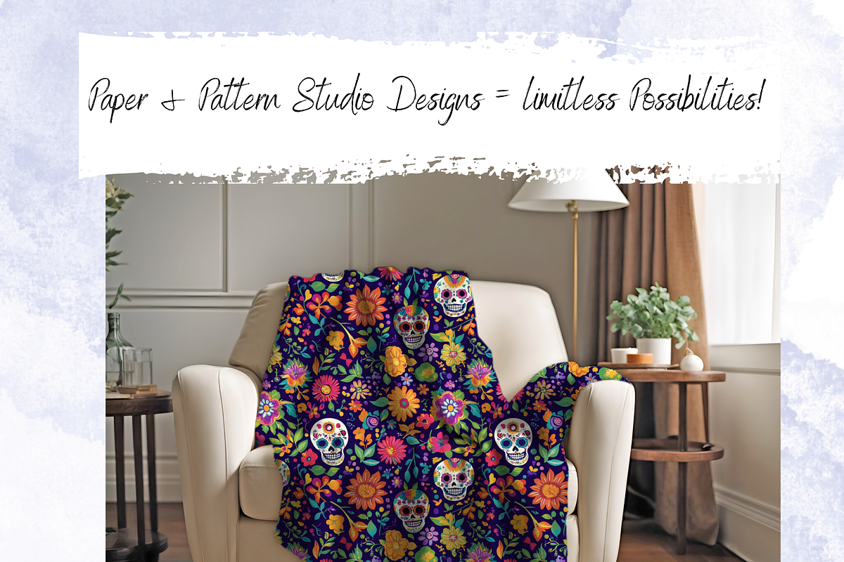 Fiesta Sugar Skull Seamless Pattern, a Graphic by Paper & Pattern Studio (Photo 5 of 9)