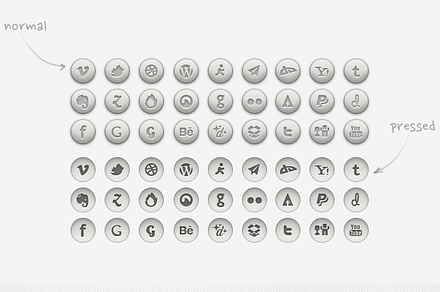 Rounded Social Icons | PSD, PNG...