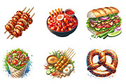 Street Food Watercolor Set PNG, an Illustration by SinaCreation (Thumbnail 4 of 7)