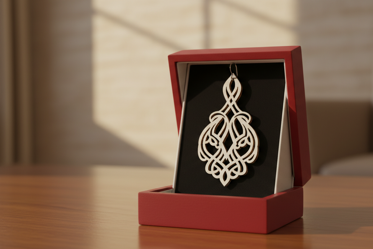 Teardrop Laser Cut Earrings, an Object Graphic by Designer_Momina (Photo 2 of 5)