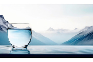 A glass of pure water reflecting icy, a Food & Drink Photo by Igor Tichonow