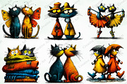 Quirky Cats Friendship Clipart, an Illustration by Creative Art (Thumbnail 4 of 10)