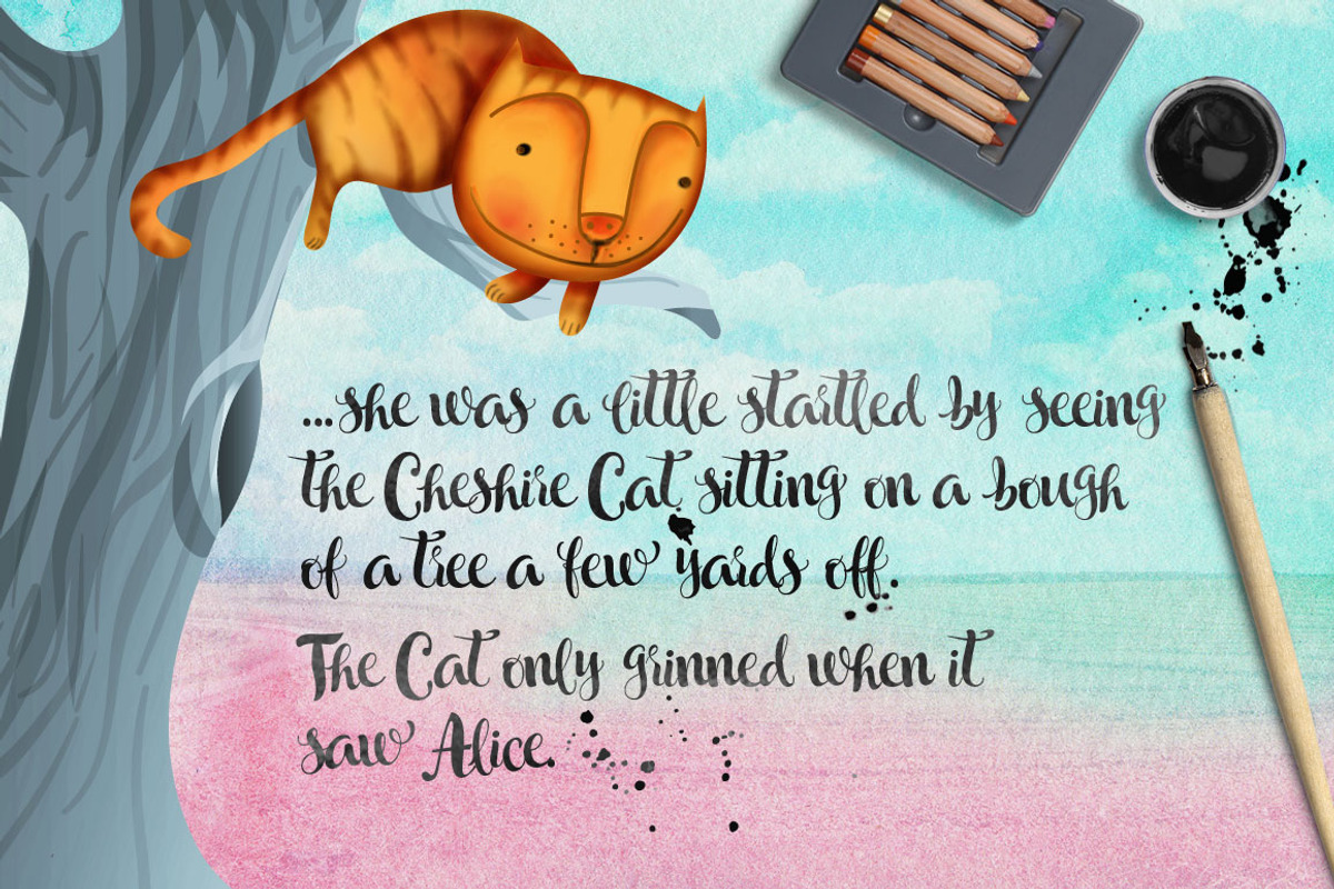 Wonderland Script + Vector Set preview 2