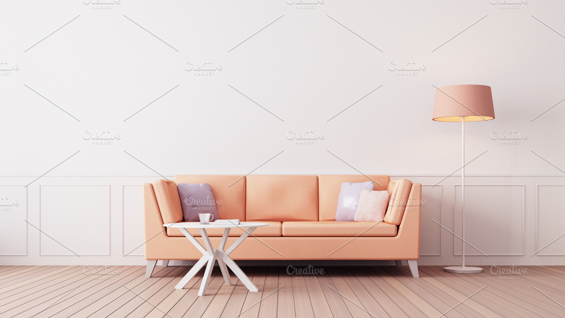 Peach Fuzz color wall interior 2024, an Architecture Photo by TONTECTONIX