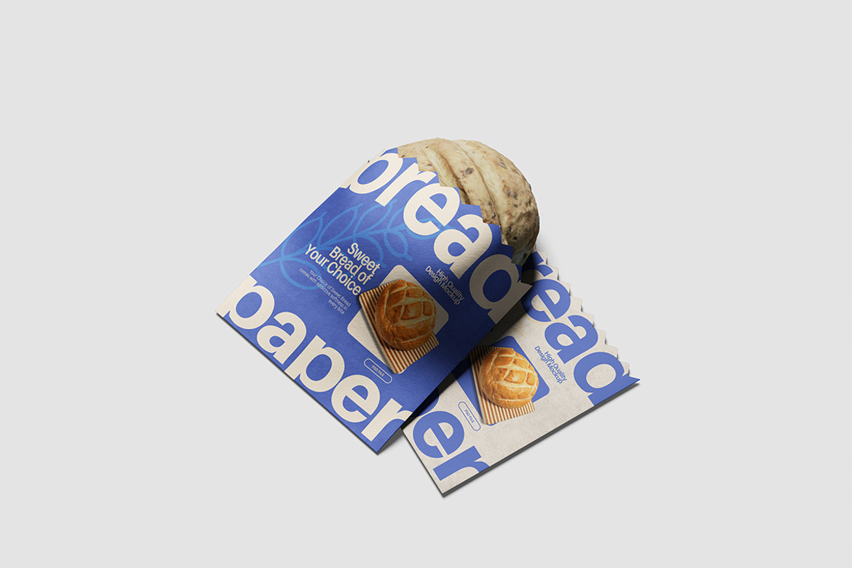 Minimalist Bread Paper Mockup, an Advertising Mockup by bimockup (Photo 2 of 6)