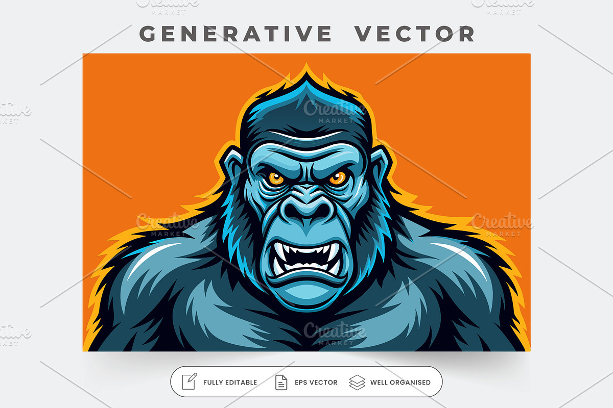 Striking gorilla artwork showcases f, a Graphic by Iftikhar Alam