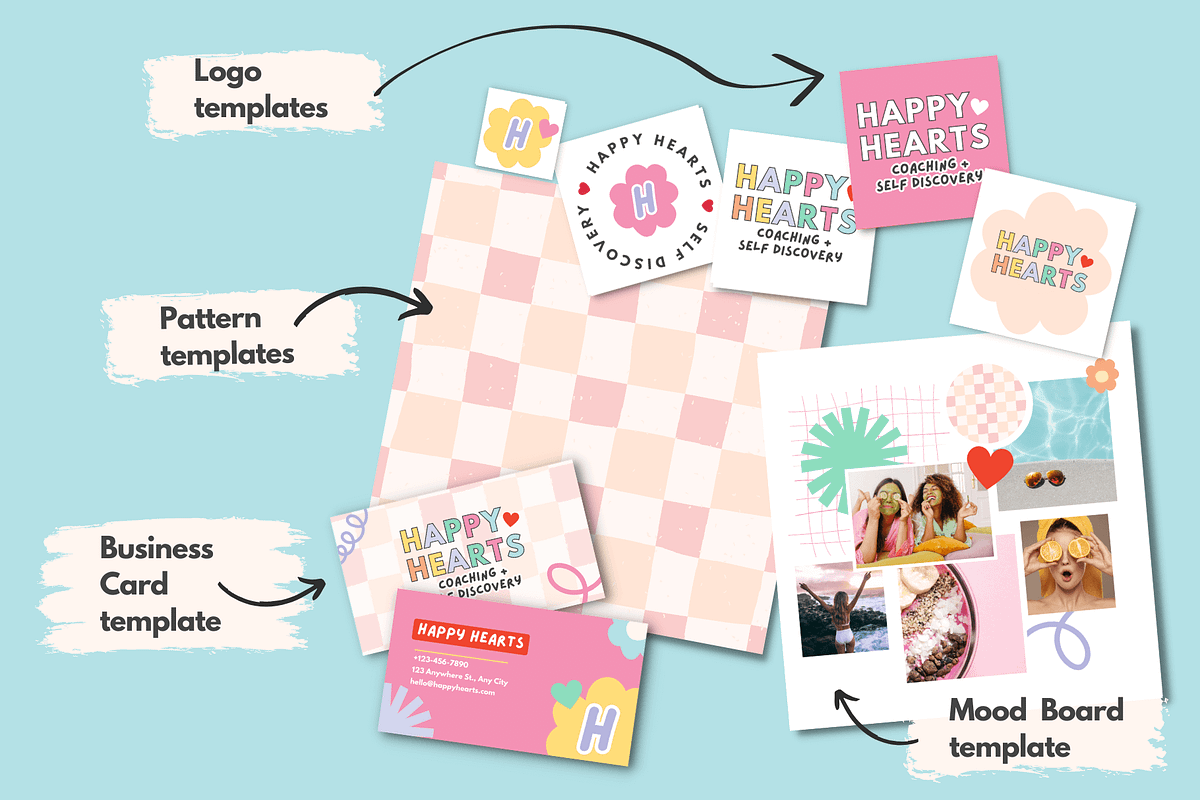 Colorful logo + Canva Branding Kit, a Branding & Logo Template by Kurly Creative (Photo 7 of 9)
