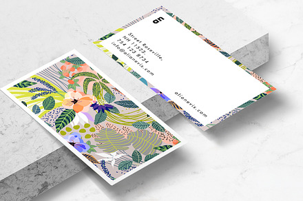 Wander Floral Business Card Template, a Business Card Template by The Wall Art Mockup Shop