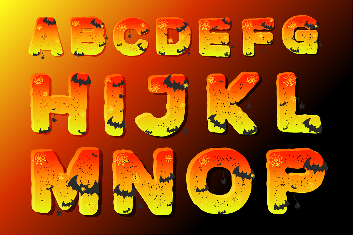 Halloween Alphabet Lettering, an Object Graphic by VL Shop (Photo 2 of 5)