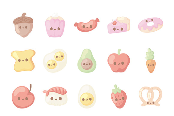Kawaii Food Illustration Set preview 2