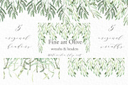 Olive oval wreaths & headers clipart, an Illustration by LABFcreations (Thumbnail 1 of 5)