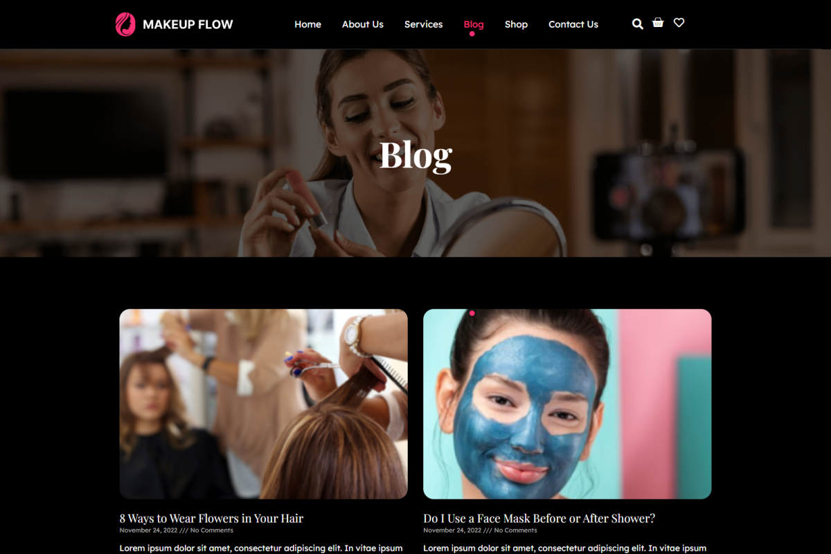 Makeup Flow - Salon Elementor Kit, a WordPress Template by Techeshta Solutions (Photo 4 of 5)