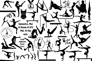 Gymnastics (Men/Women) AI EPS PNG