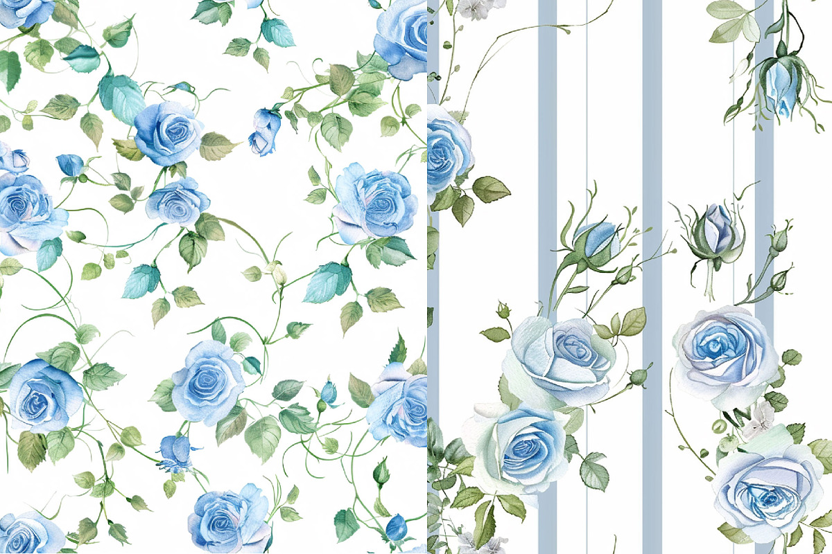 Watercolor Floral Patterns Set, a Pattern Graphic by DreamCafeArt (Photo 5 of 5)