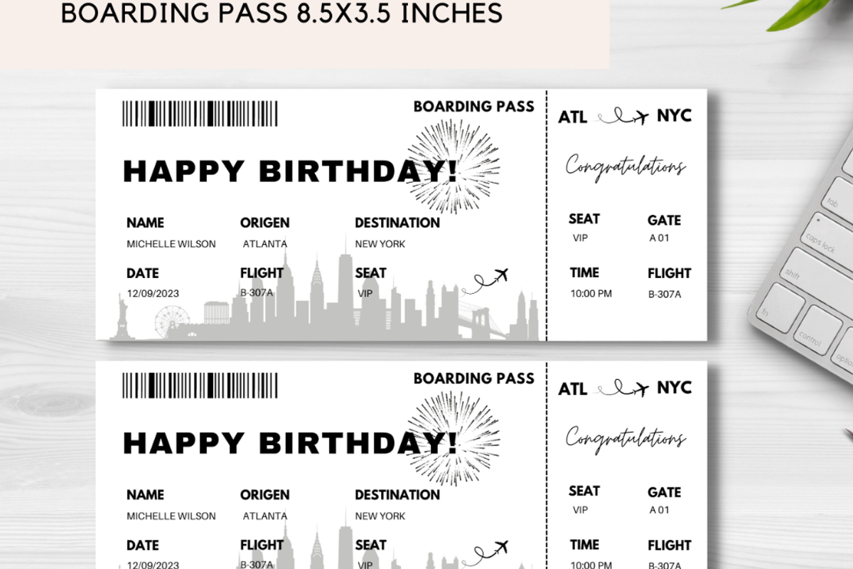 Editable Boarding Pass Template, an Invitation Template by YasdeyDesigns (Photo 7 of 9)