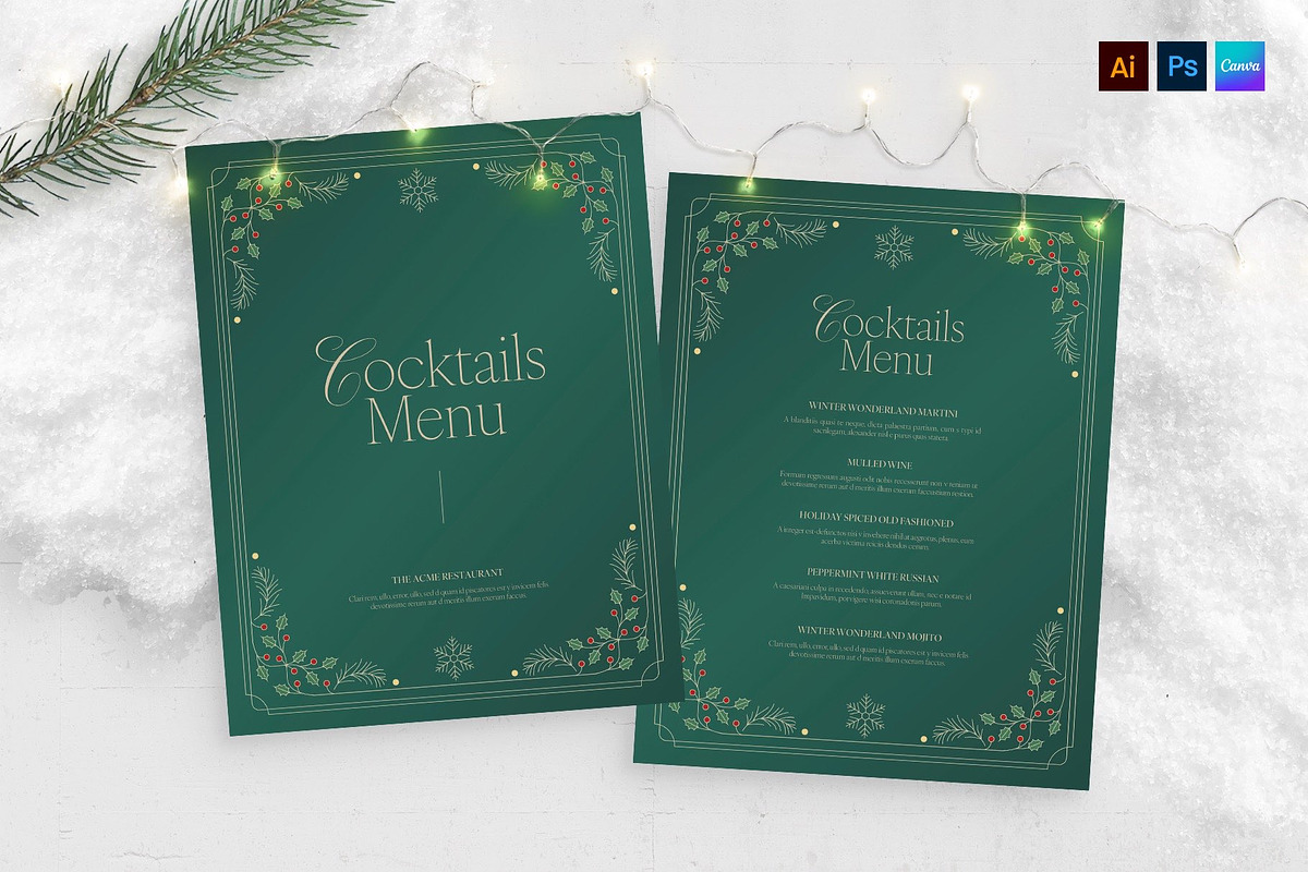 Christmas Menu Template, a Flyer Template by BrandPacks (Photo 2 of 5)