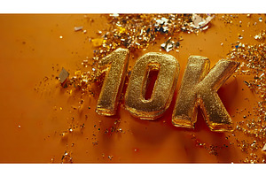 Celebratory golden 10K surrounded by, an Arts & Entertainment Photo by Lermont51