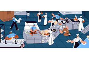 Chefs cooking food at kitchen, a Food Illustration by PaperTrident