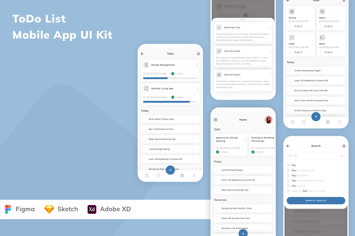 ToDo List Mobile App UI Kit, an UI Kit Template by Betush
