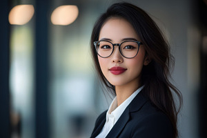 Professional woman in office attire, a Photo by Beautiful things